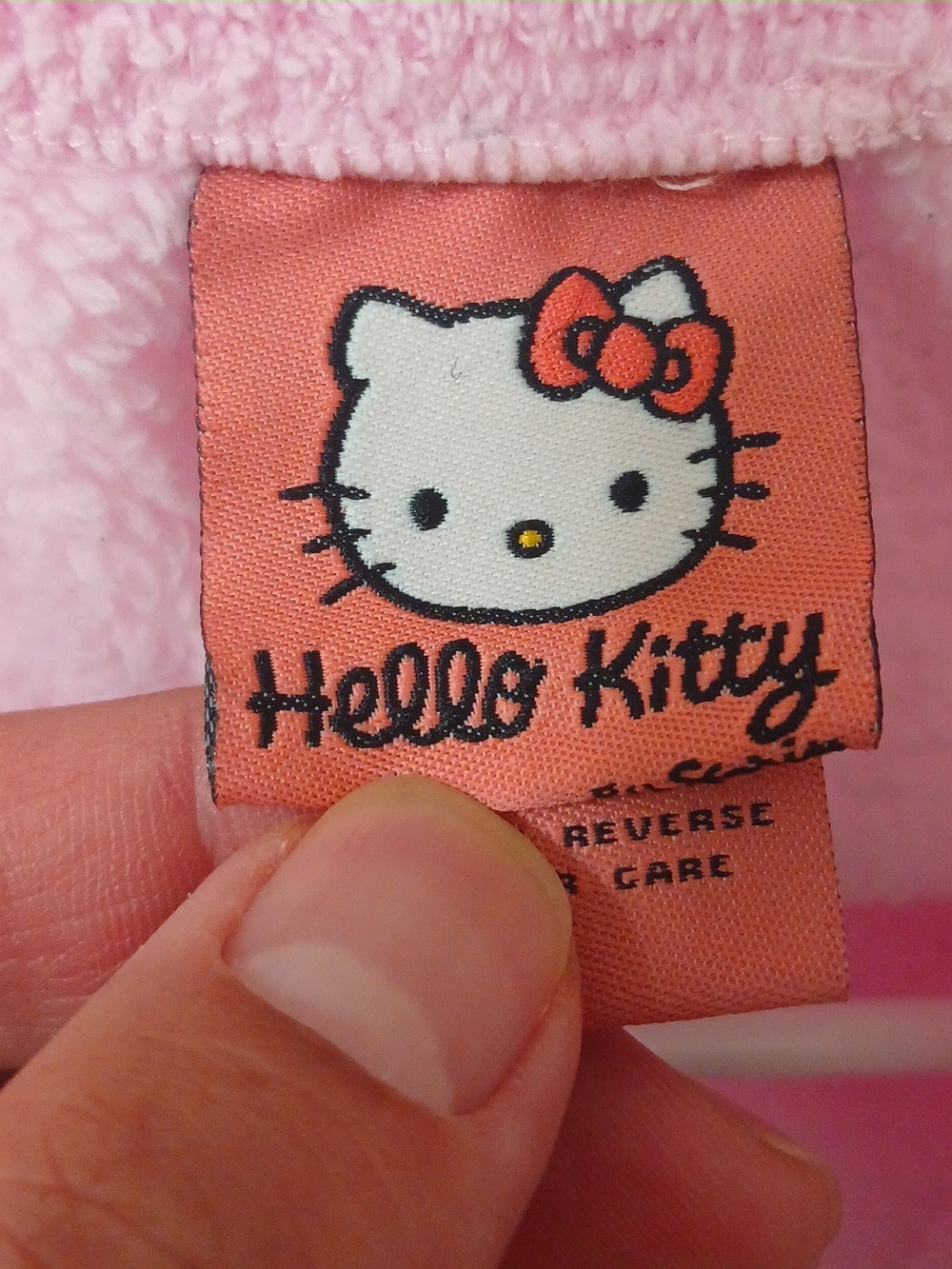 Hello Kitty Pink and White Embroidered Tag Plush - Picture 2 of 9